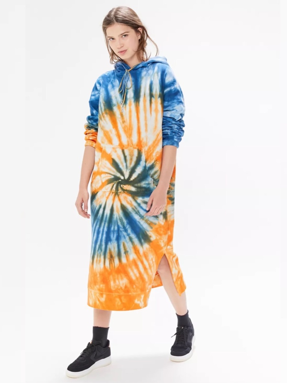UO Urban Outfitters Asher Oversized Tie-Dye Hoodie Dress